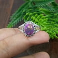 thumbnail image 4 of Natural Copper Purple Turquoise 925 Sterling Silver Handmade Statement Ring Birthday Gift Jewelry For Her, 4 of 5