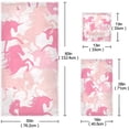 thumbnail image 2 of Dreamtimes Bath Towel Sets for Bathroom Hand Towels Fingertip Towels Unicorn Pink 3 Piece Decorative Soft Cotton Absorbent, 2 of 6