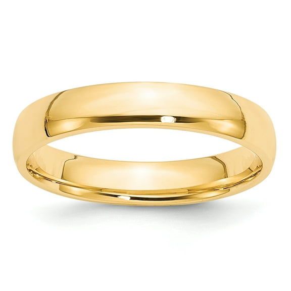 14k Yellow Gold 4mm Lightweight Comfort Fit Band Size 4.5
