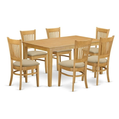 Capri Dining Room - East West Furniture Capri 7 Piece Hepplewhite Modern Dining Table Set