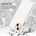 thumbnail image 4 of Case for iPhone 13 Case Cute Plating Gold Case for Women Girls Soft TPU Shockproof Raised Full Camera Protection Electroplate Bumper Cover for iPhone 13-White, 4 of 14