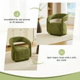 thumbnail image 6 of 360 Degree Swivel Accent Chair, Modern Barrel Vanity Chair with Curved Backrest, Comfy Chenille Armchair Single Sofa with Thick Cushion for Living Room, Green, 6 of 8
