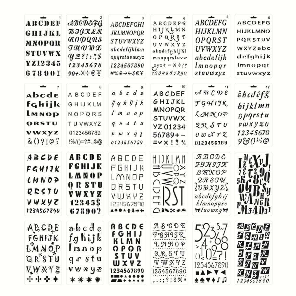 24PCS Letter Templates Soft Plastic Alphabet Stencils