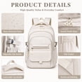 thumbnail image 6 of White Backpack Multi-compartment Large Capacity Casual Laptop Backpack for Men and Women, Adjustable Padded Shoulder Straps, Nylon Material, 17.3", 6 of 7