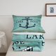 thumbnail image 5 of Juego de edredón Queen Size, tema náutico Azul tablón de madera de plumón edredón con, 5 of 7