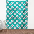 thumbnail image 4 of Ambesonne Floral Fabric by the Yard Upholstery, Simple Garden Flower Motifs, 5 Yards, Pale Pink Turquoise, 4 of 5