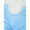 thumbnail image 5 of CHICTRY Big Little Girls Ballet Dance Leotard Gymnastics Acrobatics Training Performance Costume Sleeveless Bodysuit Sky Blue 11-12, 5 of 7