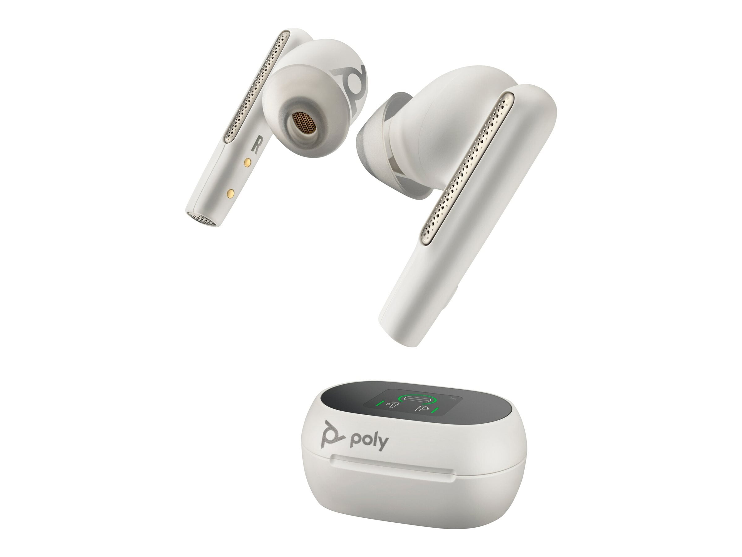 HP Poly Voyager 98.4 ft Free 60+ UC Earset Siri, Google Assistant Stereo True Wireless Bluetooth Model 7Y8G5AA