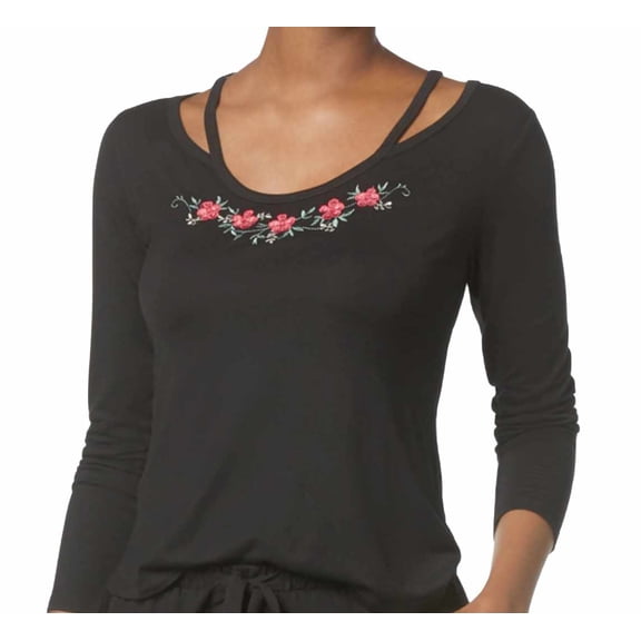 Flora by Flora Nikrooz Womens Eleanor Cut-Out-Neckline Knit Top