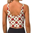 thumbnail image 4 of Goofa Fruit Apples Printed Sports Bras for Women, High Impact Running Bra Workout Crop Tank Tops Longline Sports Bra Push up-X-Large, 4 of 9