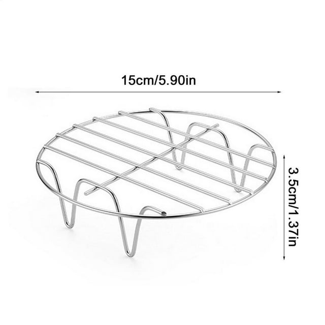 Grille de Cuisson Ronde en Acier Inoxydable 6/7/8 Pouces pour Four et Friteuse à Air Chaud, Cuisson Uniforme, Lavable au Lave-Vaisselle pour Pizza, Poulet