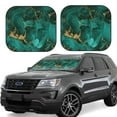 thumbnail image 1 of Balery Green Gold Glitter Parasol para parabrisas de coche de 2 piezas | Parasol plegable para parabrisas delantero de coche para la mayoría de sedanes-Medium, 1 of 6