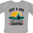 thumbnail image 4 of Inktastic Just a Girl Who Loves Camping Girls Long Sleeve Baby Bodysuit, 4 of 5