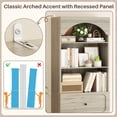 thumbnail image 4 of Aheaplus 80" Arched Storage Cabinet, Tall Bookcase with 3 Drawers & 3 Shelves - Multipurpose Wood Cabinet for Living Room, Kitchen, Office,White Oak, 4 of 8