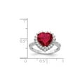 thumbnail image 4 of Gem & Harmony 3.50 Carat (Ctw) Lab Created Ruby Heart Ring in Sterling Silver for Women, 4 of 6