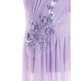 thumbnail image 4 of iiniim Lyrical Dance Dress for Girls Floral Rhinestone Ballet Tutu Skirt Leotard Figure Ice Skating Dancewear Light Purple 16, 4 of 7