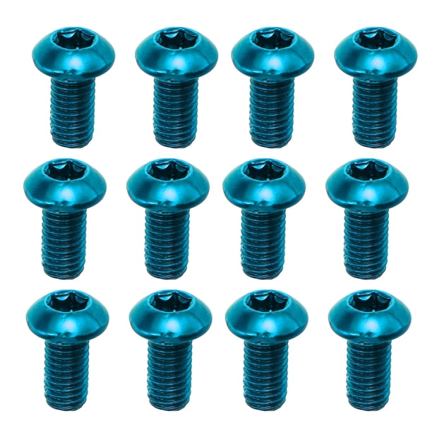 12uds Montaña Bicicleta Disco Freno Rotor Pernos Tornillo M5x10mm Azul Unique Bargains rotores de freno de bicicleta