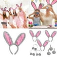 thumbnail image 2 of SDFGTstore Easter Rabbit Ears Headwear Hair Hoop Rabbit Ears Headbands Bowtie Tail, 2 of 15