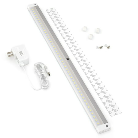 EShine White Finish LED Dimmable Under Cabinet Lighting - Extra Long 20 Inch Panel! Hand Wave Activated - Touchless Dimming Control, Cool White (Best Led Under Cabinet Lighting 2019)