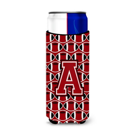 

Carolines Treasures CJ1073-AMUK Letter A Football Red Black and White Ultra Beverage Insulators for slim cans Slim