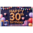 thumbnail image 2 of Decorative Design Happy 30th Birthday Banner Colorful Theme Party Backdrop for Birthday Party Indoor Decoration Celebration, 2 of 7