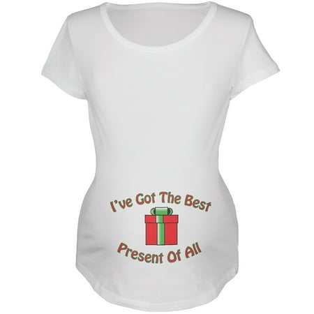 Ive Got The Best Present Of All White Womens Soft Maternity