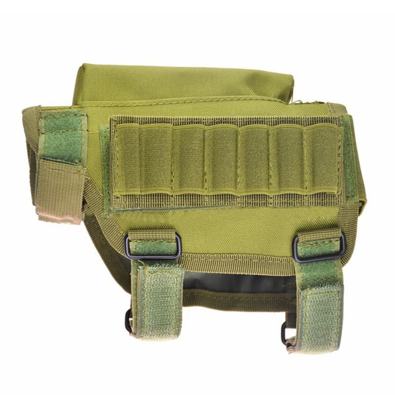Nylon Portable Adjustable Tactical Butt Stock Rifle Cheek Rest Pouch Green Black 