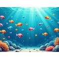 thumbnail image 4 of LUUFILx Underwater Sea Life Coral Reef Backdrop Ocean Theme Banner Background for Photography Party Decor Nautical Birthday Decoration Scene Setting, 4 of 8