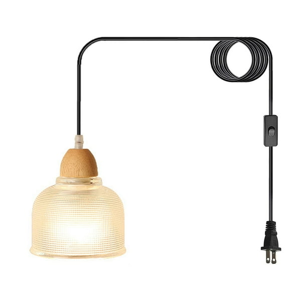 Hanging Lamps For Living Room Plug In Japanese Style Nordic Style Modern Minimalist Solid Wood Glass Dining Room Kitchen Island Glass White Swag Lamp Pendant Light Plug In