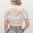 thumbnail image 4 of DuoJiaJ Traditional Bavarian Dirndl Blouse Women's Long Sleeve Stretch Lace Top For Oktoberfest Events German Style Hollow Lace Shirt Womenâs V-Neck Tops White, 4 of 5
