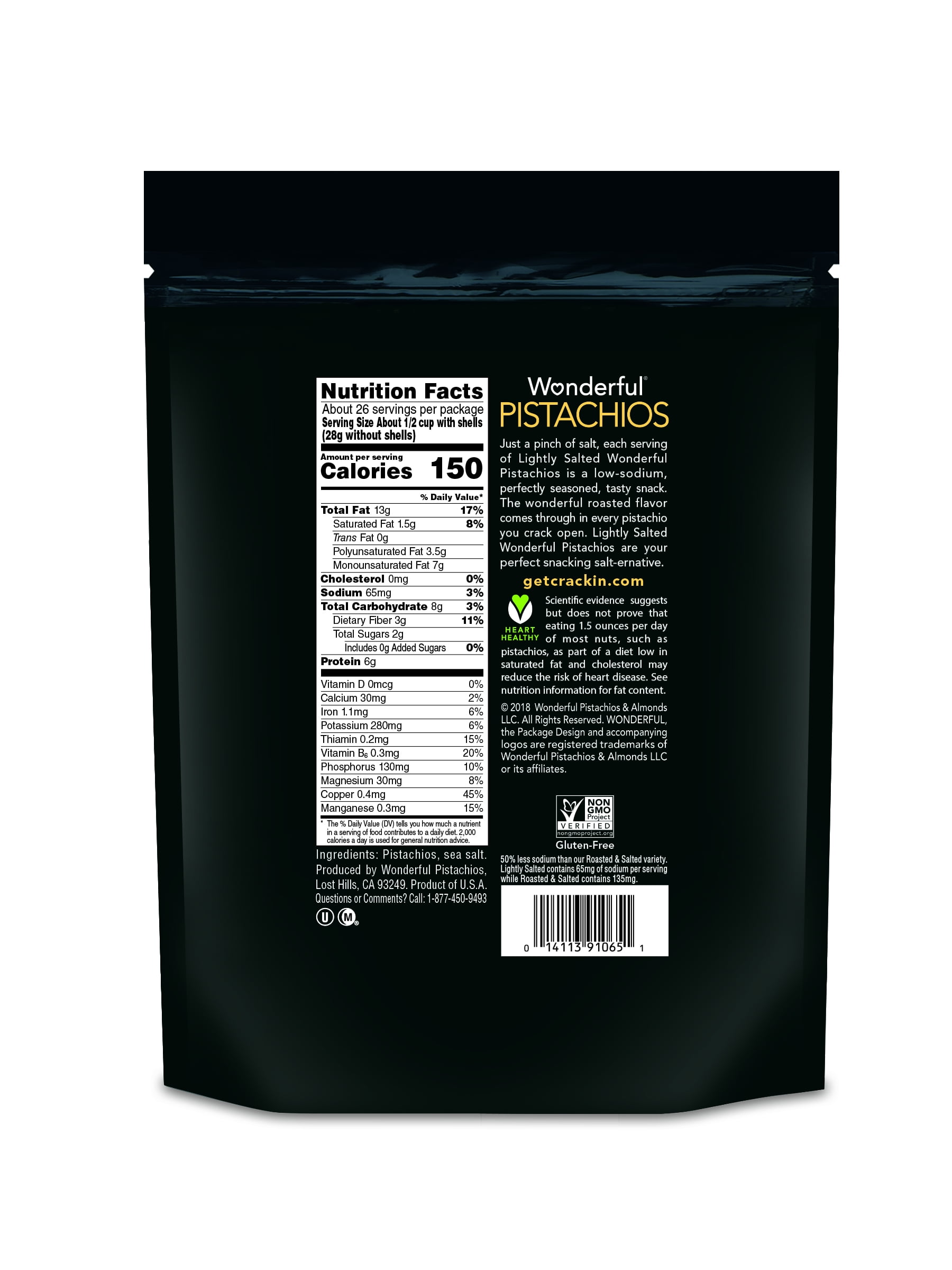 Wonderful Pistachios, Roasted & Lightly Salted, 48 oz (Contains Tree Nut)