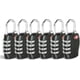 thumbnail image 1 of Candados para maletas - Paquete de 1, 2, 3, 4, 5, 6 Candado de seguridad con combinación de viaje de 4 dígitos para maletas Maleta Equipaje Bolsa con código - Negro (Paquete de 6), 1 of 5