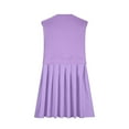 thumbnail image 3 of Ecqkame Womens Summer Casual Dress Loose Crew Neck Sleeveeless Solid Color Dress Patchwork Pleated A Line Beach Boho Dress Purple L, 3 of 4