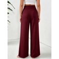 thumbnail image 2 of Cuteduck Women's Solid Color Wide Leg Pants – High Waisted Flowy Palazzo Trousers with Slant Pockets Casual Loose Pants S-2XL, 2 of 7