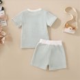 thumbnail image 5 of TOWED22 Toddler Boys Summer Outfits Embroidery Short Sleeve Shirt and Striped Shorts Sets 2Pcs Summer Clothes Set(Green,18-24 Months), 5 of 6