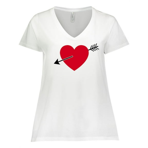 Inktastic Valentines Day Heart Arrow Women's Plus Size V-Neck T-Shirt