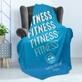 thumbnail image 4 of Fitness Soft Flannel Fleece Blanket, Motivation Regular Exercise Theme Fitness Words Checkered Backdrop Typography, Cozy Plush for Indoor and Outdoor Use, 60" x 80", Pale Blue White, by Ambesonne, 4 of 5