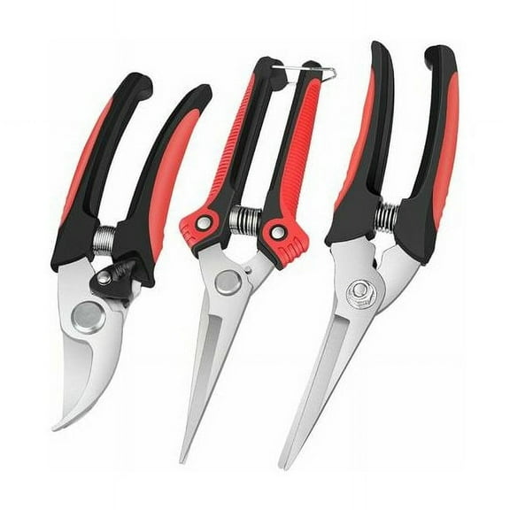 3 Pieces Garden Pruning Shears and Gardening Scissors Stainless Steel Hand Pruner Sharp Blade Pruning Shears for Gardeners Pruning Picking Trim,Flowers,Hedges,Fruits.