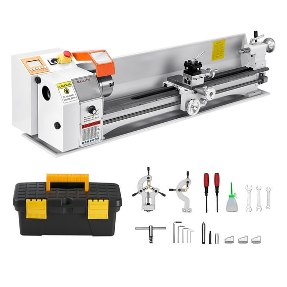 KFFKFF Metal Lathe Machine, 8.7 x 39 in, Precision Bench Power Metal Lathe, Automatic Feed, 0-2500 RPM Variable Speed, 1250W Brushless Motor