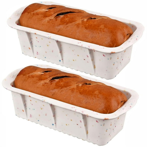 2Pcs Silicone Bread Loaf Pan,Happon Non-Stick Bread Pans for Baking, Easy Release Loaf Pan,Rectangle Baking Moulds Pan for Homemade Bread, Cakes, Brownies, Dishwasher Safe