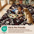 thumbnail image 4 of Design&I 8'x10' Washable Area Rug Halloween Vintage Skull Damask Ornamental Symmetrical Large Border for Dining Room, Office, Lounge, Snag-Free, 4 of 7