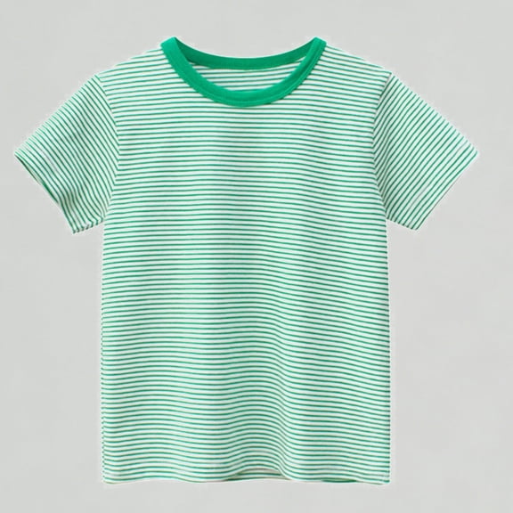 Xijirk Boys T Shirts Striped Short Sleeve Crewneck T-Shirt Comfortable Casual Kids Tee Top for Everyday Wear,6-7 Years