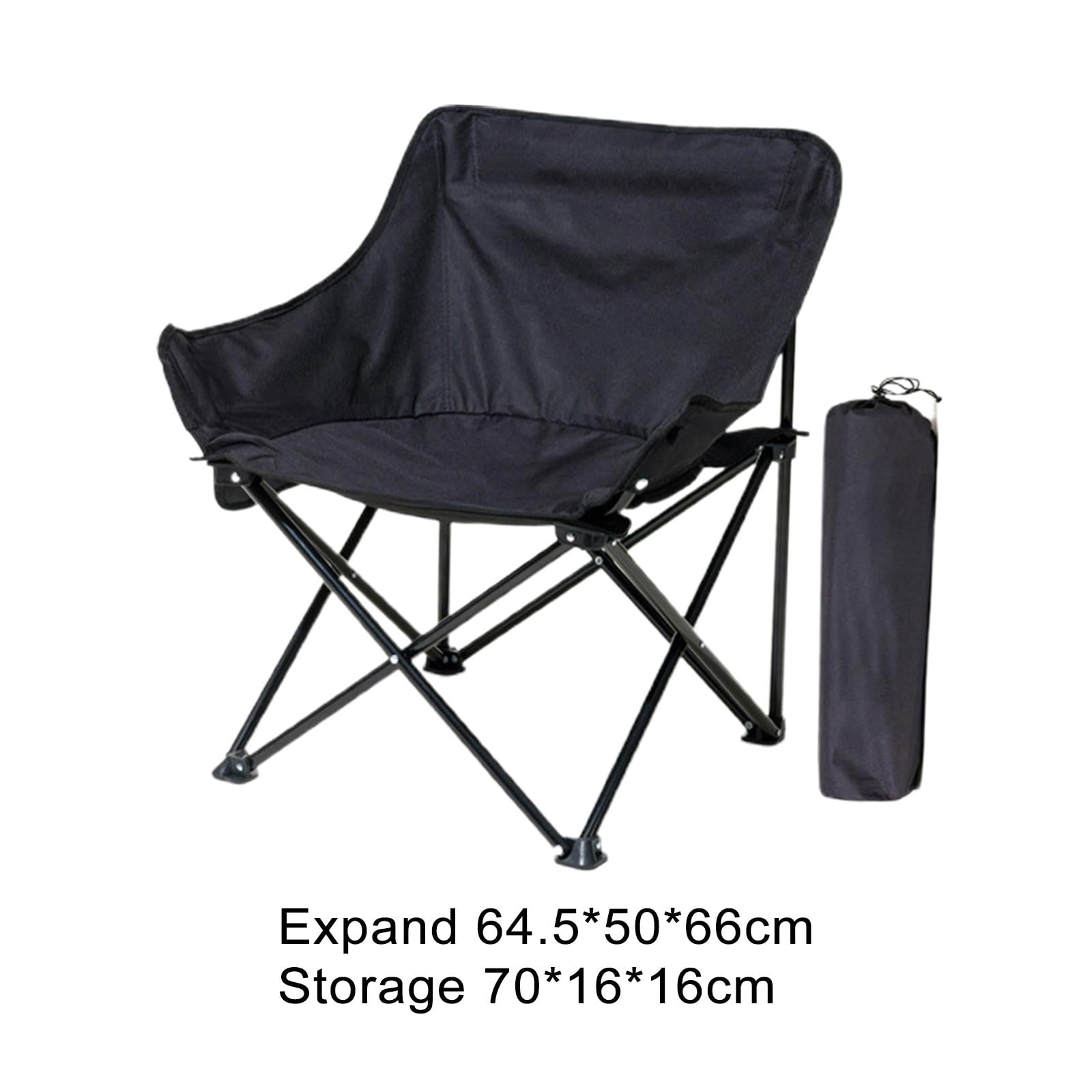 Lightweight Folding Chair Folding Camping Chair Compact Camping Seat Lawn Chairs Beach Chair Camping Stool Chair for Traveling Patio Outside Black