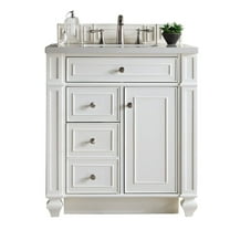 James Martin Vanities 30" Single Vanity, Bright White w/ 3 CM White Zeus Quartz Top