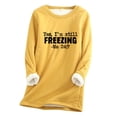 thumbnail image 2 of GERsome Women's Winter Fleece Sherpa Lined Crewneck Pullover Sweatshirt Warm Sherpa Lined Fleece Sport Sweatshirt Pullover Loungewear For Women S-XXXXXL Yellow/XXL, 2 of 3