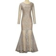 thumbnail image 5 of Women Wedding Dress Lace Sequin Embroidered Long Sleeve Bridal Maxi Dress Evening Gown Bodycon Bridesmaid Slim Sexy Dresses, 5 of 7