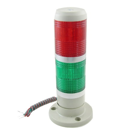 Unique Bargains 24V DC Industrial Red Green LED Signal Tower Lamp Warning Stack Light
