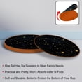 thumbnail image 4 of Constellation Microfiber Leather Round Coasters (6PCS) - Set of 6 Drink Coasters, 11x11 cm/4.3x4.3 Inches, and Heat Table Coasters for Glasses, Cups, and Mugs, 4 of 6