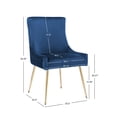 thumbnail image 4 of Foredo Velvet Dining Chair Set of 2, Upholstered Modern Dining Chair with Gold Legs,Side Chair for Dining Room Living Room, Dark Blue, Tufted Back, 4 of 8