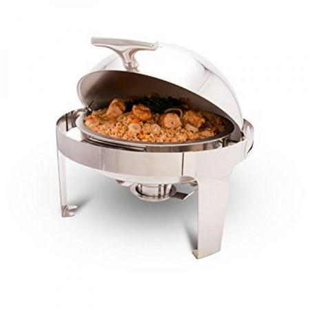 Oblong Roll Top Chafer PrestoWare PWR-1RR Round Roll-Top Chafing Dish 5 Qt with Stand, Stainless Steel Chafer for Catering - Presto ware ()